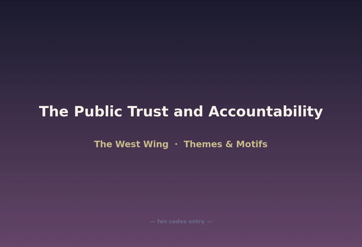 The Public Trust and Accountability